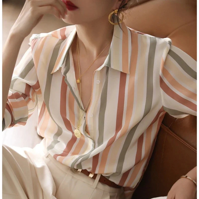 Levoire | Chemise Vintage Satin Rayée