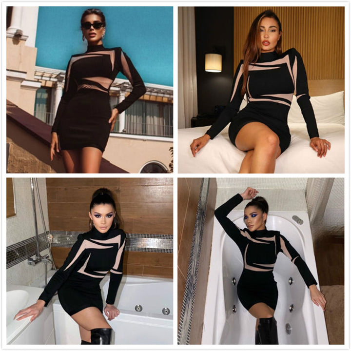 Levoire | Robe Mini Sans Manches En Maille Col Roulé