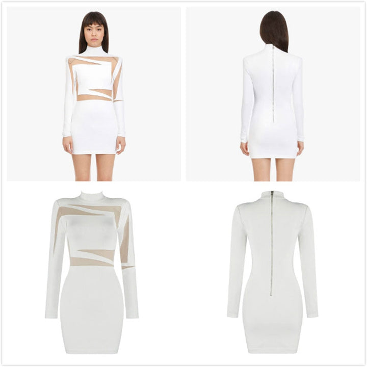 Levoire | Robe Mini Sans Manches En Maille Col Roulé