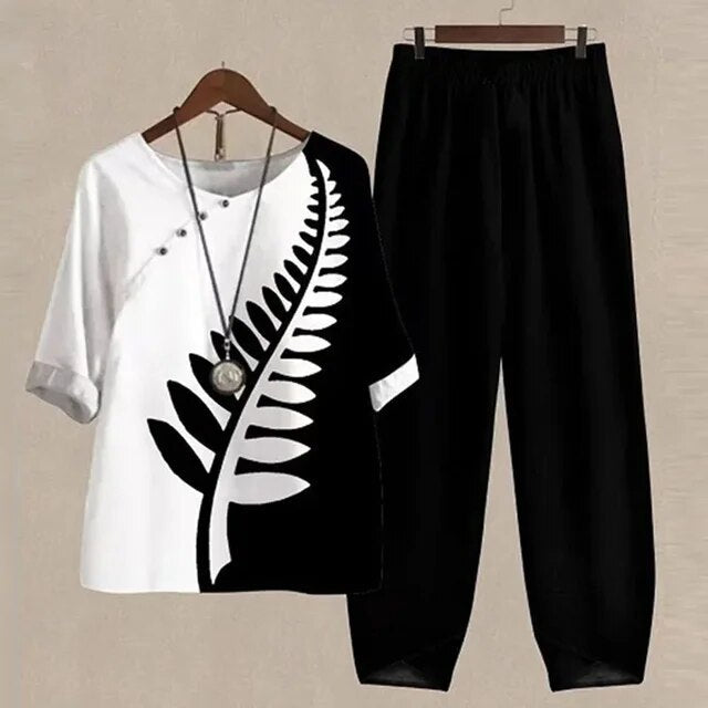 Levoire | Tenue Imprimé Tendance Avec Confort Optimal Pour Chaque Jour Feuille noire
