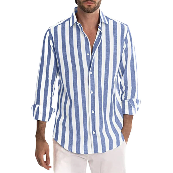 Levoire | Chemise En Lin Pour Hommes Dans Un Style Moderne Bleu