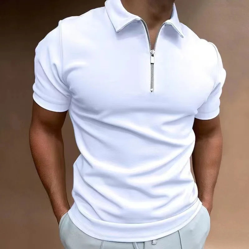 Levoire | Polo Halfzip Confort Moderne Hommes Blanc