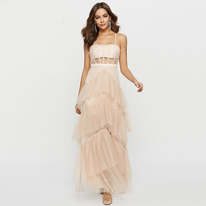 Levoire | Robe Maxi Corset Blonde À Épaules Dénudées