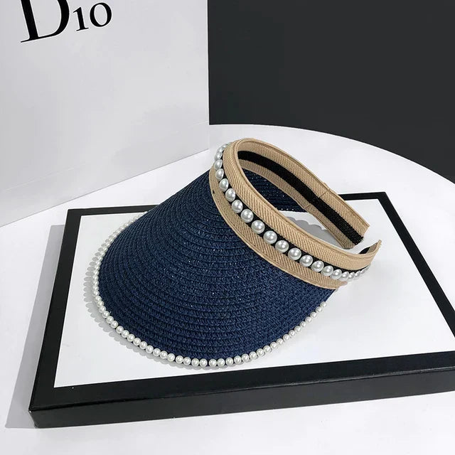 Levoire | Chapeau de Plage avec Style Élégant et Protection Solaire pour Femmes Marine 56-58