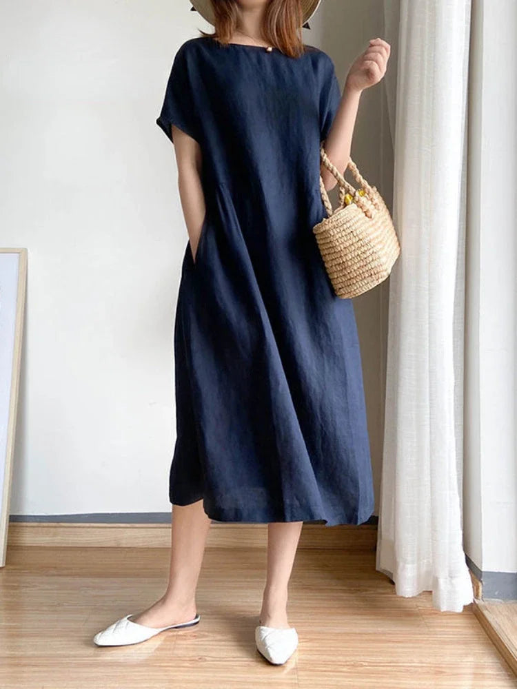 Levoire | Robe Midi Légère Bleu marine