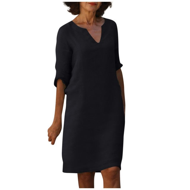 Levoire | Élégant Décolleté Robe Détente Style Noir