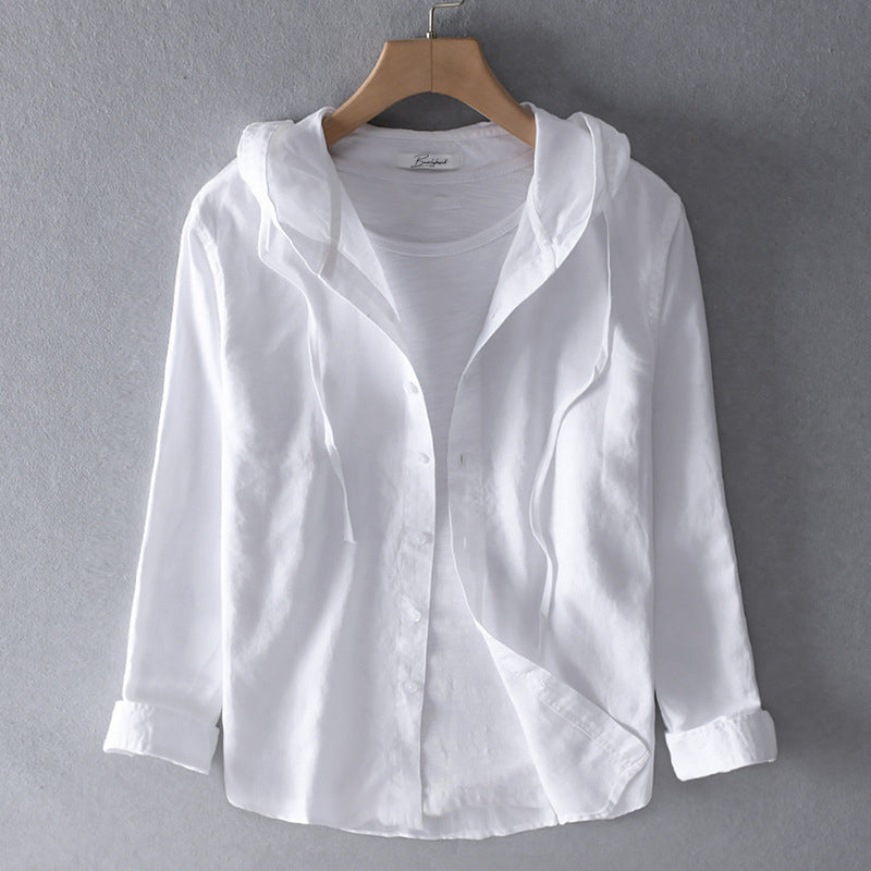 Levoire | T-Shirt À Capuche Rayé Avec Fermeture À Boutons Pour Femmes Blanc