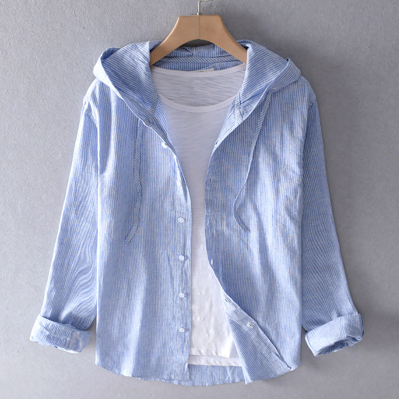 Levoire | Respirant, Aéré Chemise En Lin Pour Femmes Bleu