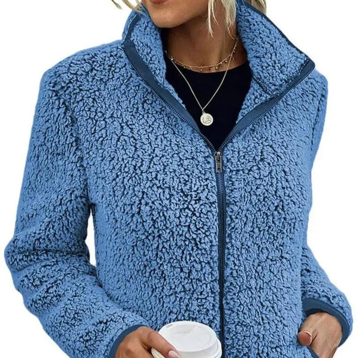 Levoire | Veste Polaire Longue À Manches Longues Chaude Avec Poches Bleu