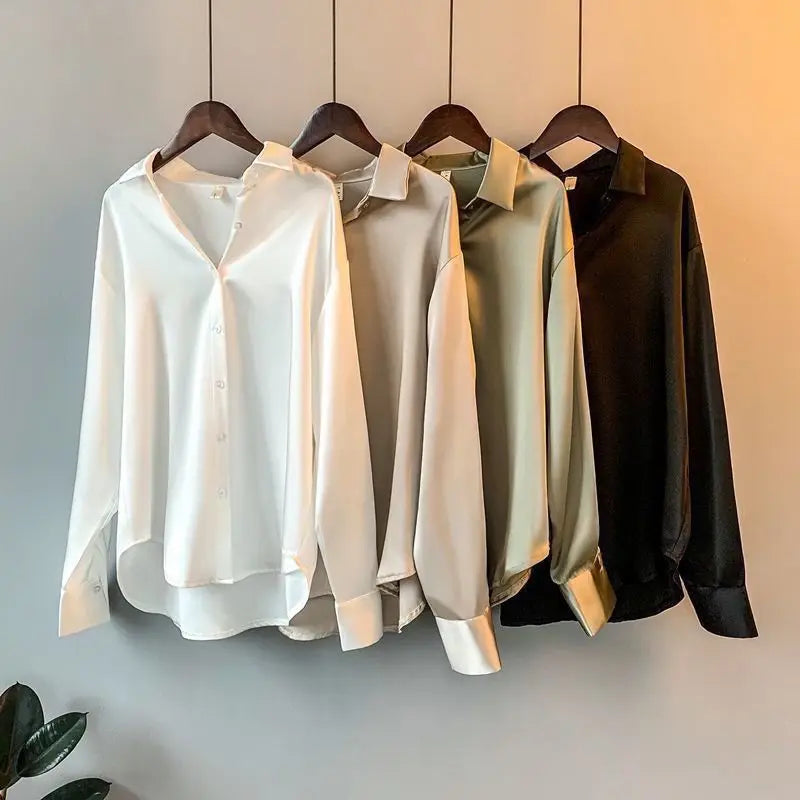 Levoire | Blouse En Satin Décontractée Et Loose