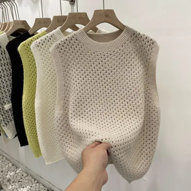 Levoire | Pull À Col Rond Sans Manches Khaki