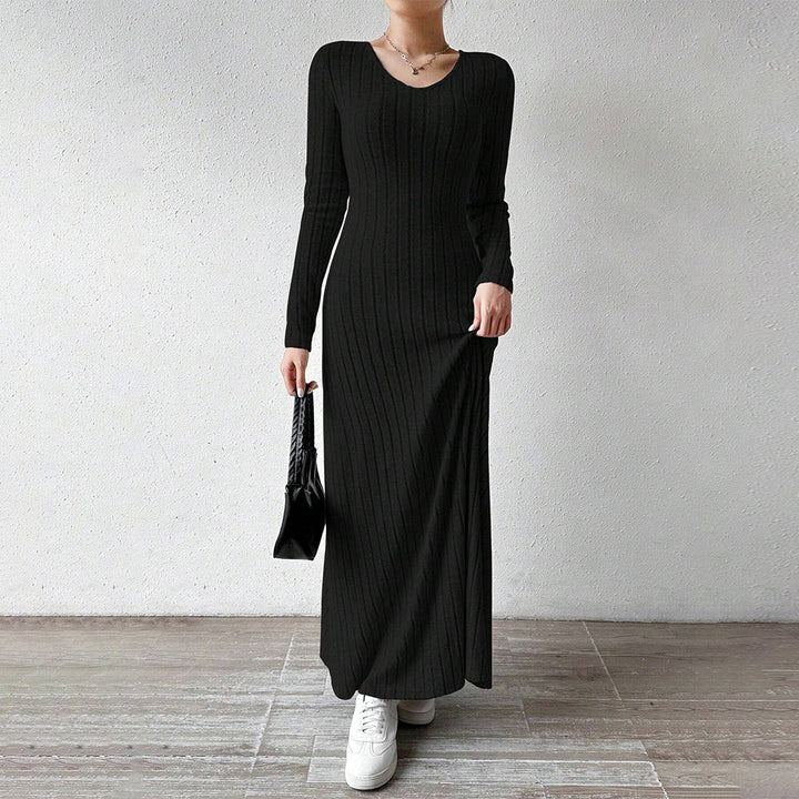 Levoire | Robe Maxi Élégante À Rayures Avec Manches Longues