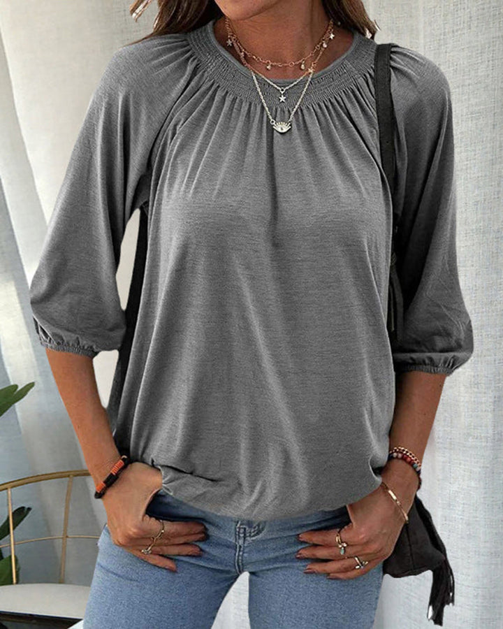 Levoire | Élégante chemise à col rond Gris