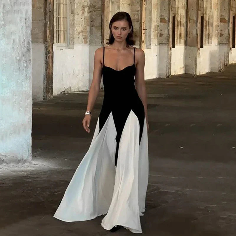 Levoire | Robe Maxi Splice Dos Nu Épaule Dénudée
