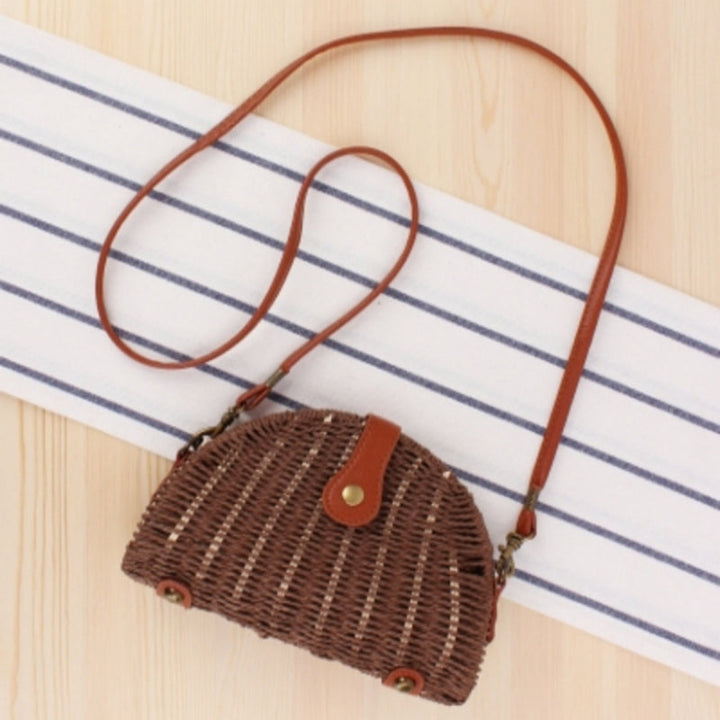Levoire | Sac En Paille Demi-Ronde Café