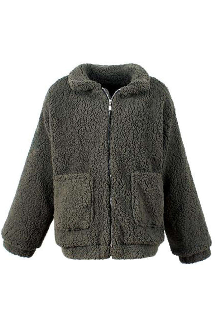 Levoire | Veste shaggy à fermeture éclair en peluche