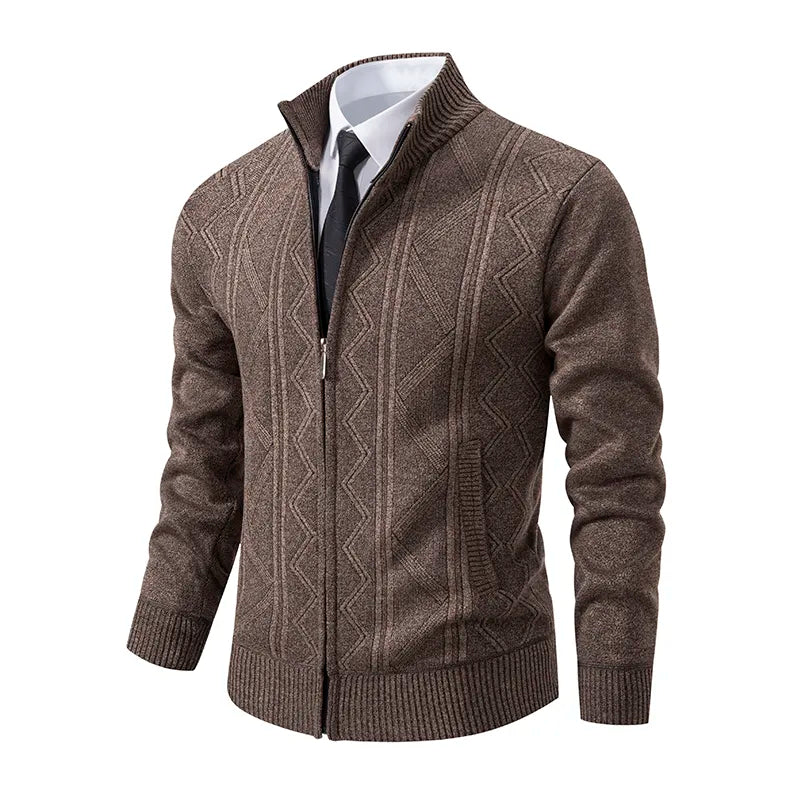 Levoire | Pulls Veste Homme Avec Zip Confortable Et Élégante Braun