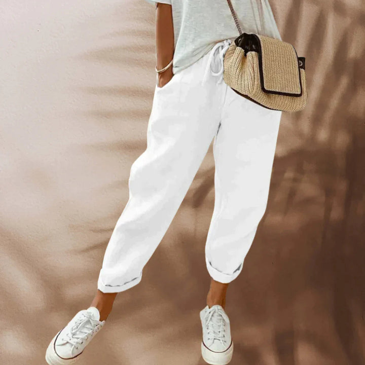 Levoire | Un Pantalon En Lin Élégant Blanc