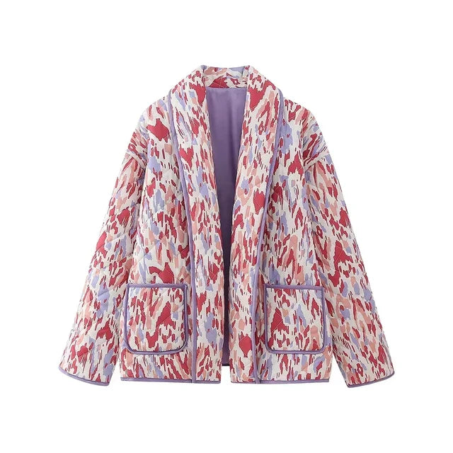 Levoire | Veste Patchwork Imprimée Weinlese Rosa