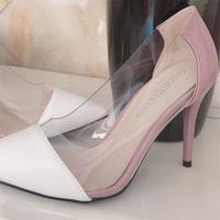 Levoire | chaussures à talons avec pointes aigües et panneau latéral transparent BLANC ROSE
