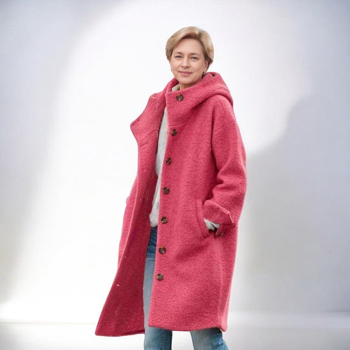 Levoire | Veste à boutons à manches longues avec capuche Rosa