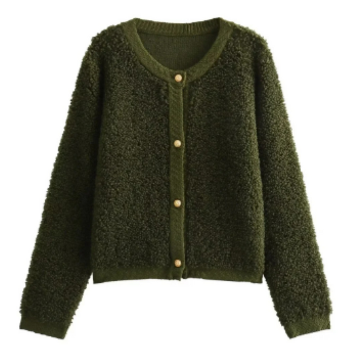 Levoire | Gilet Chaud Avec Fermeture À Boutons Pour Femmes Vert