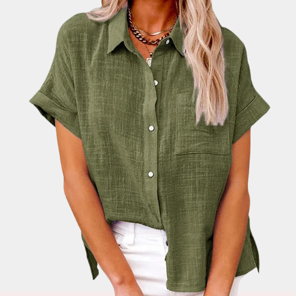 Levoire | Chemise en coton lin léger Vert