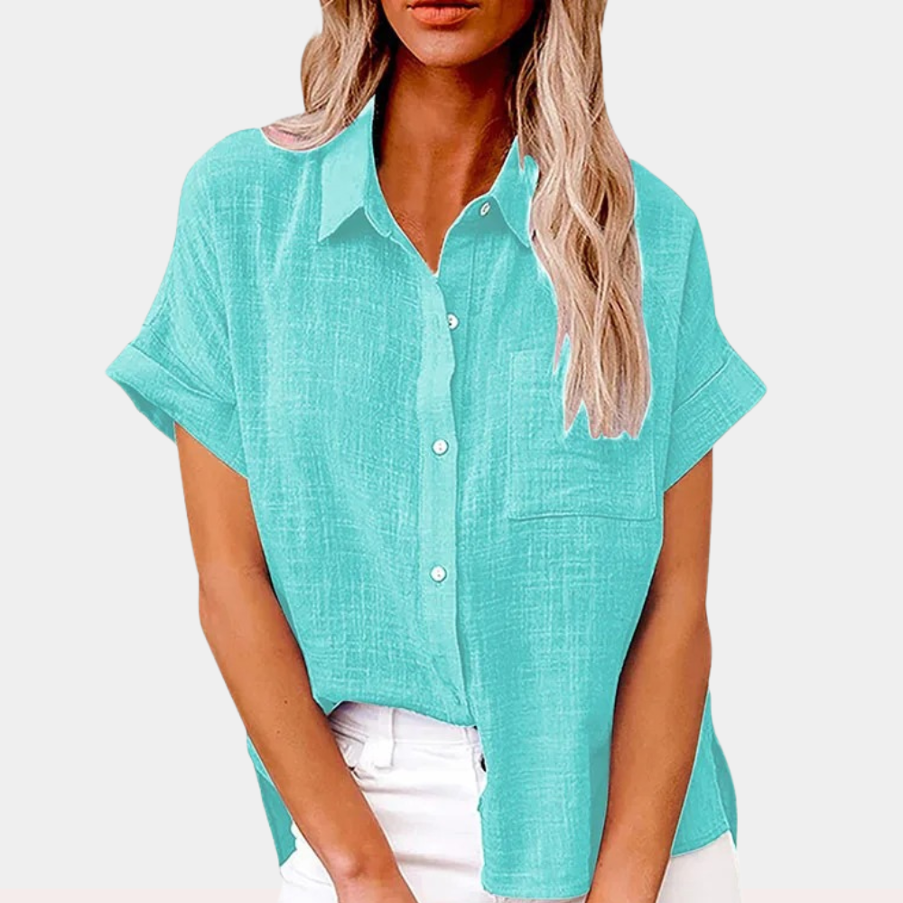 Levoire | Chemise en coton lin léger Bleu clair