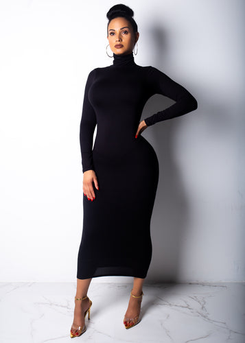 Levoire | Robe Maxi Ajustée Élégante Avec Col Montant
