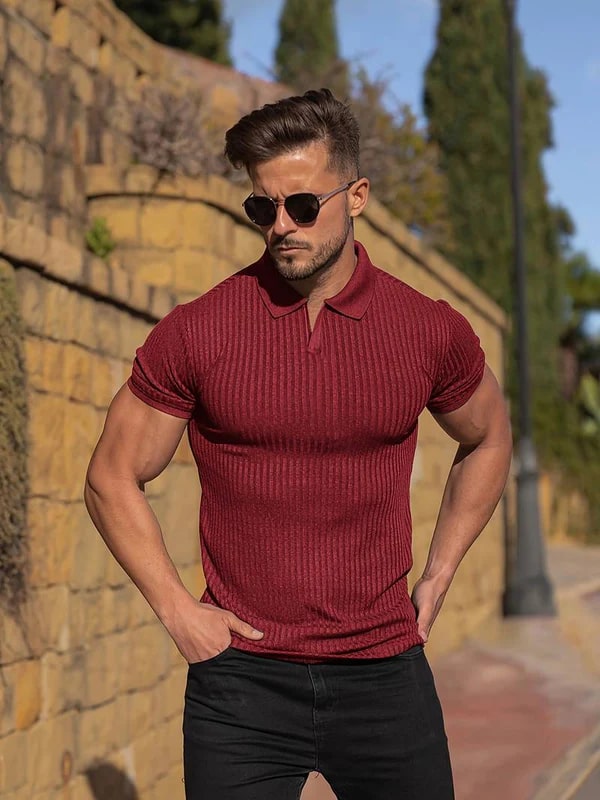 Levoire | Polo Tricot Épuré Bourgogne