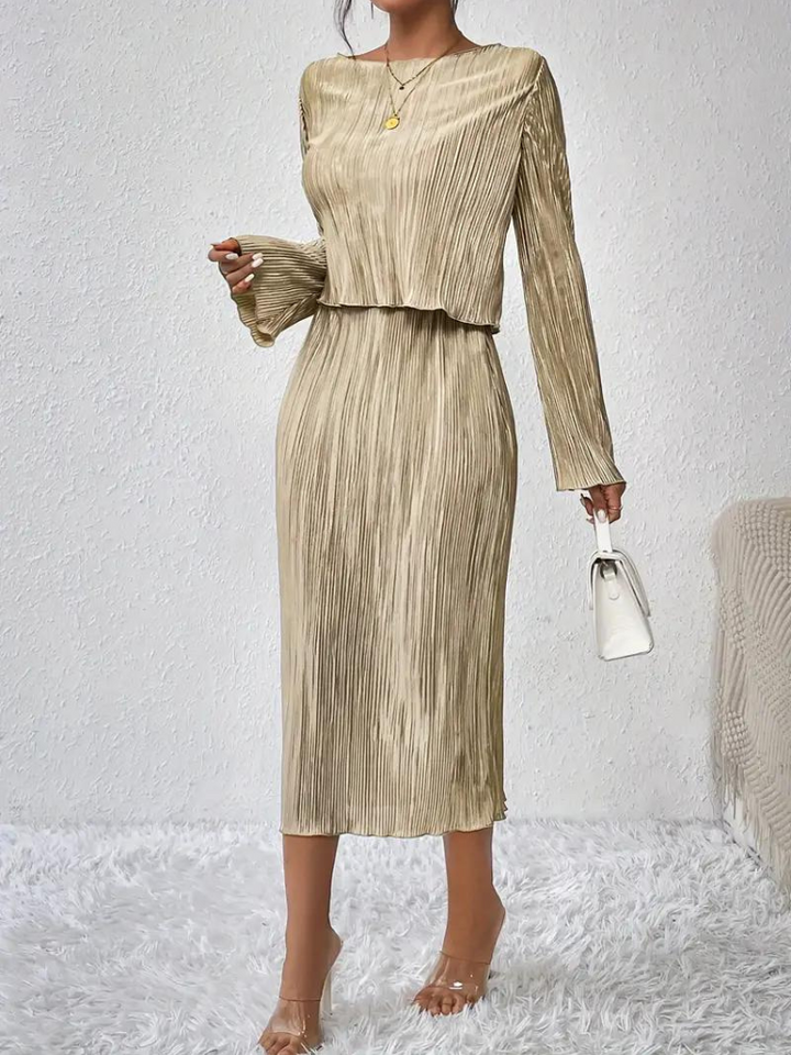 Levoire | Ensemble Assorti Femmes Style Jupe & Blouse Ensemble Abricot