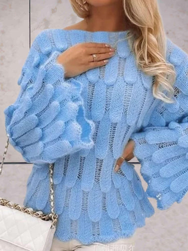 Levoire | Pull En Tricot Décontracté Avec Des Manches Évasées Et Un Décolleté Large