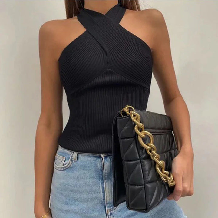 Levoire | Chemise Élégante Avec Nœud Croisé Noir