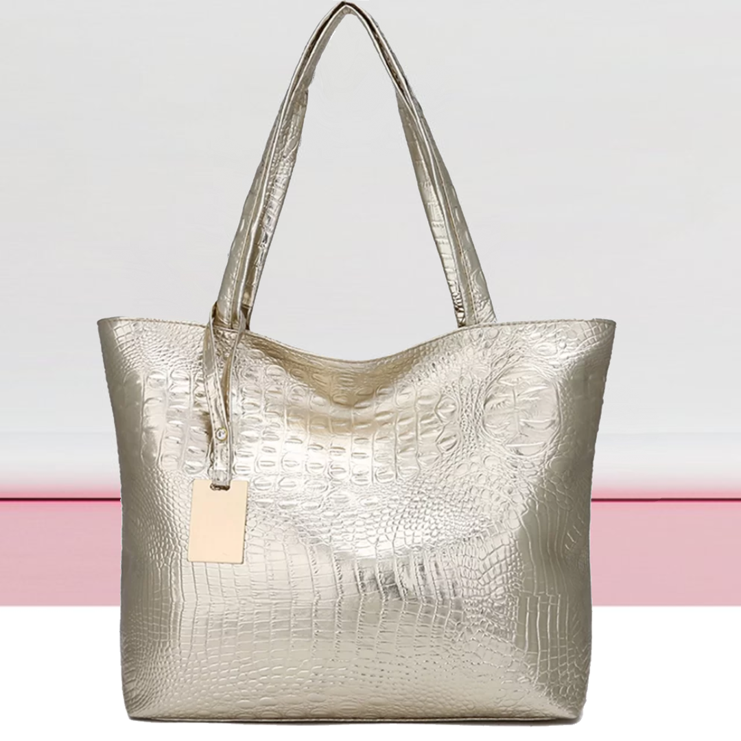 Levoire | Sac Quotidien Crocodile En Simili Cuir Sac À Main Or