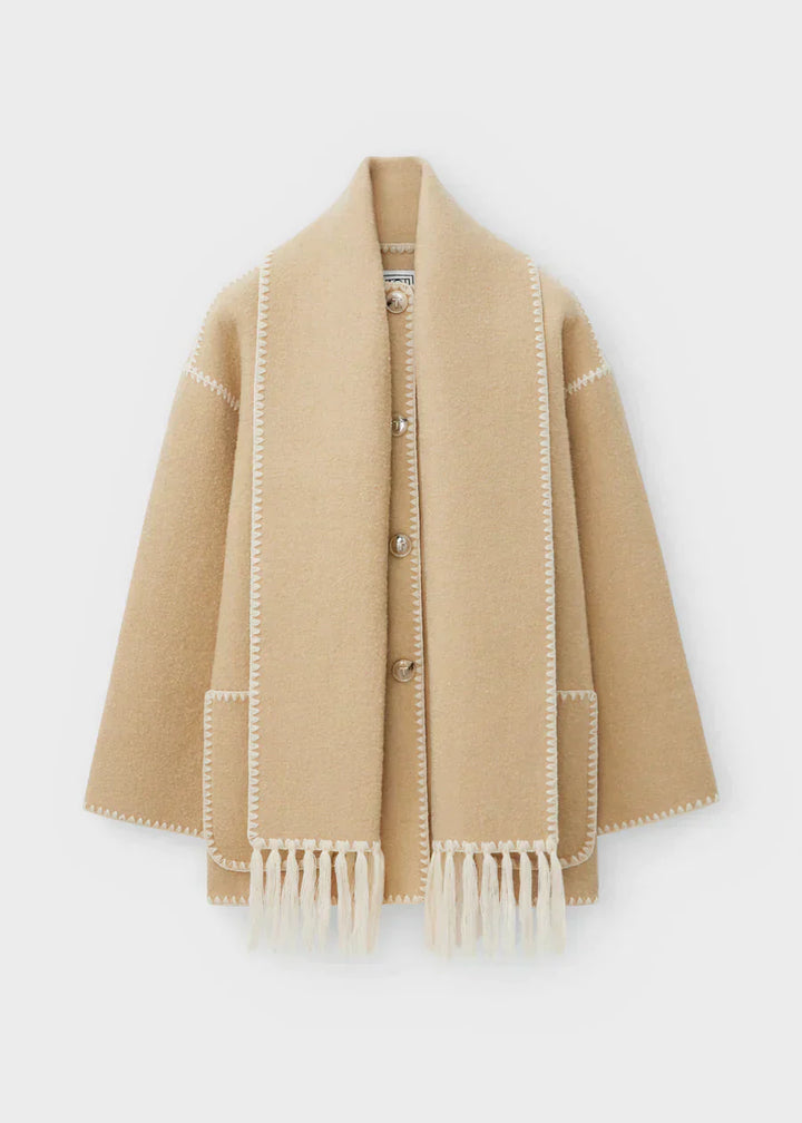 Levoire | Veste Élégante Pour Femmes Avec Franges Beige