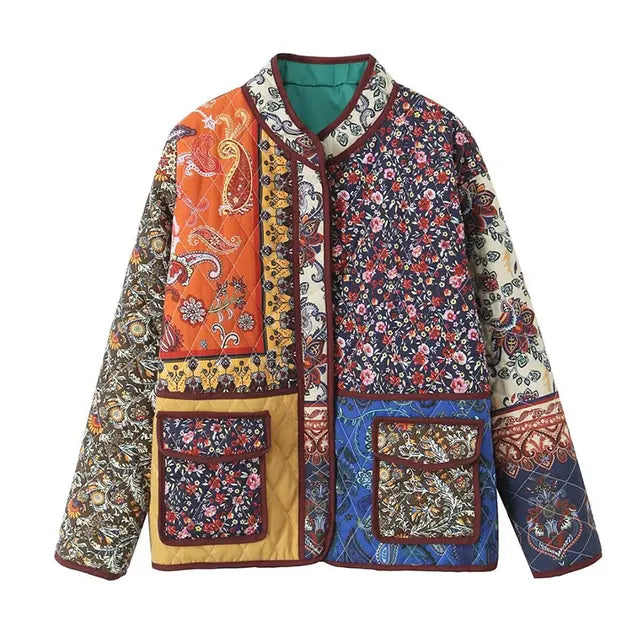 Levoire | Veste Patchwork À Fleurs Élégante Multicolore