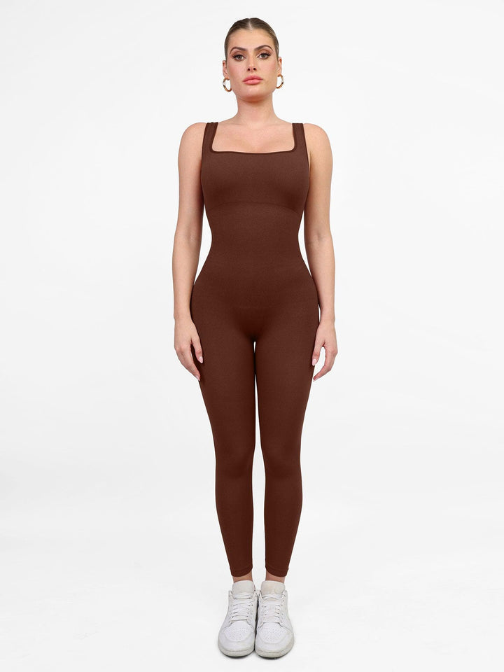 Levoire | Combinaison Femme Avec Manches Longues Sans Coutures Et Combinaison Fitness Sculptante Combinaison Braun