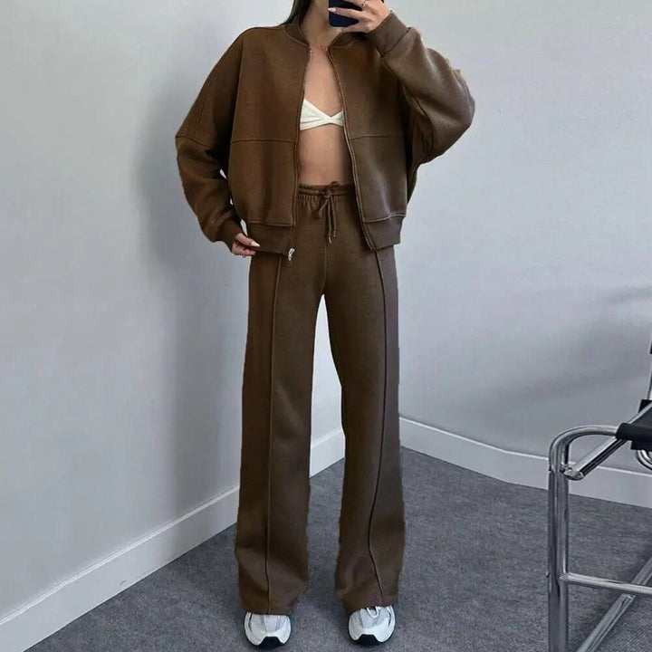 Levoire | Pantalons De Jogging À Jambes Larges Ensemble Composé De Survêtements Pour Femmes Braun