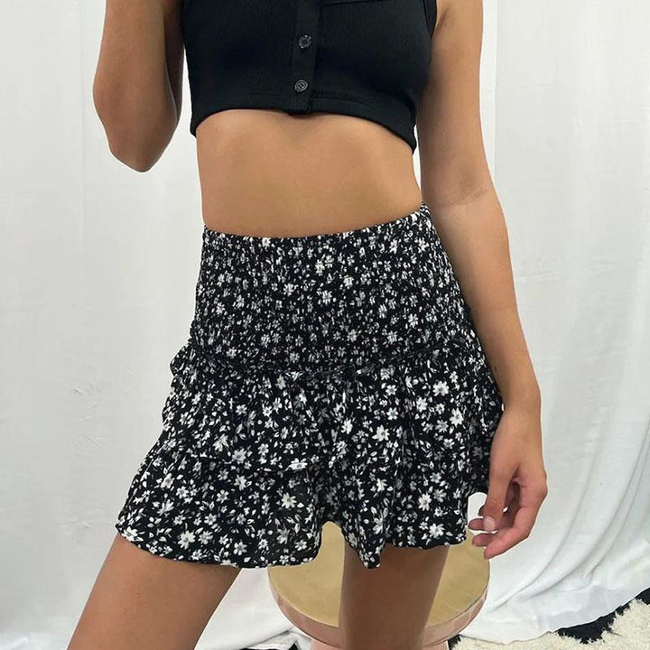 Levoire | Jupe D'Été Boho Fleur noire (encore 8 en stock)
