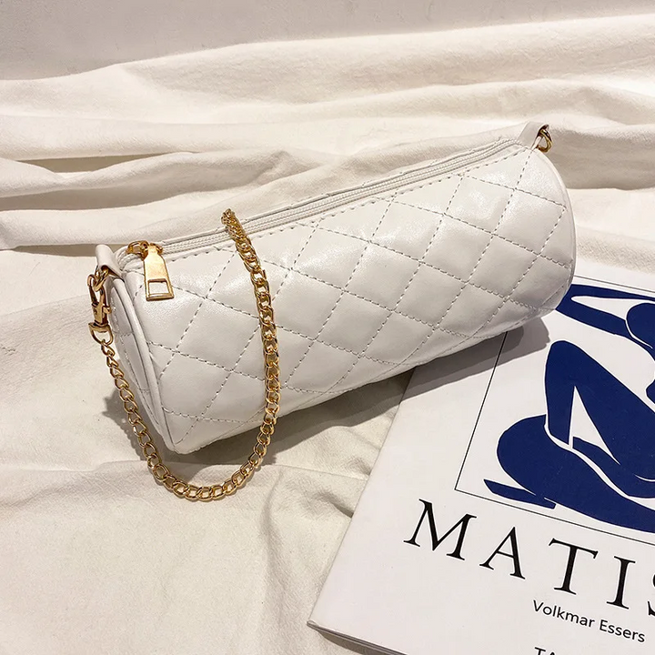 Levoire | Sac À Bandoulière Cylindrique Tendance Blanc 9*9*20CM