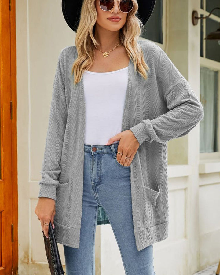 Levoire | Veste En Tricot Tendance Et Confortable Pour Femmes – Coupe Longue Gris