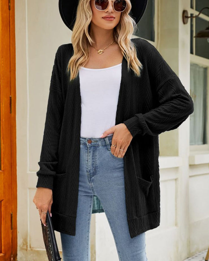 Levoire | Veste En Tricot Tendance Et Confortable Pour Femmes – Coupe Longue Noir