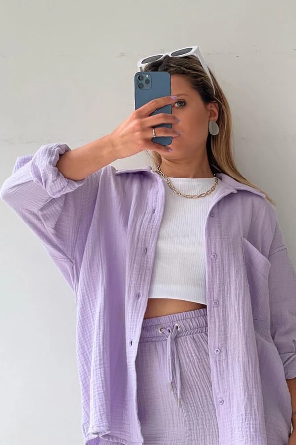 Levoire | Ensemble Élégant Deux-Pièces Pour Femmes Lilas