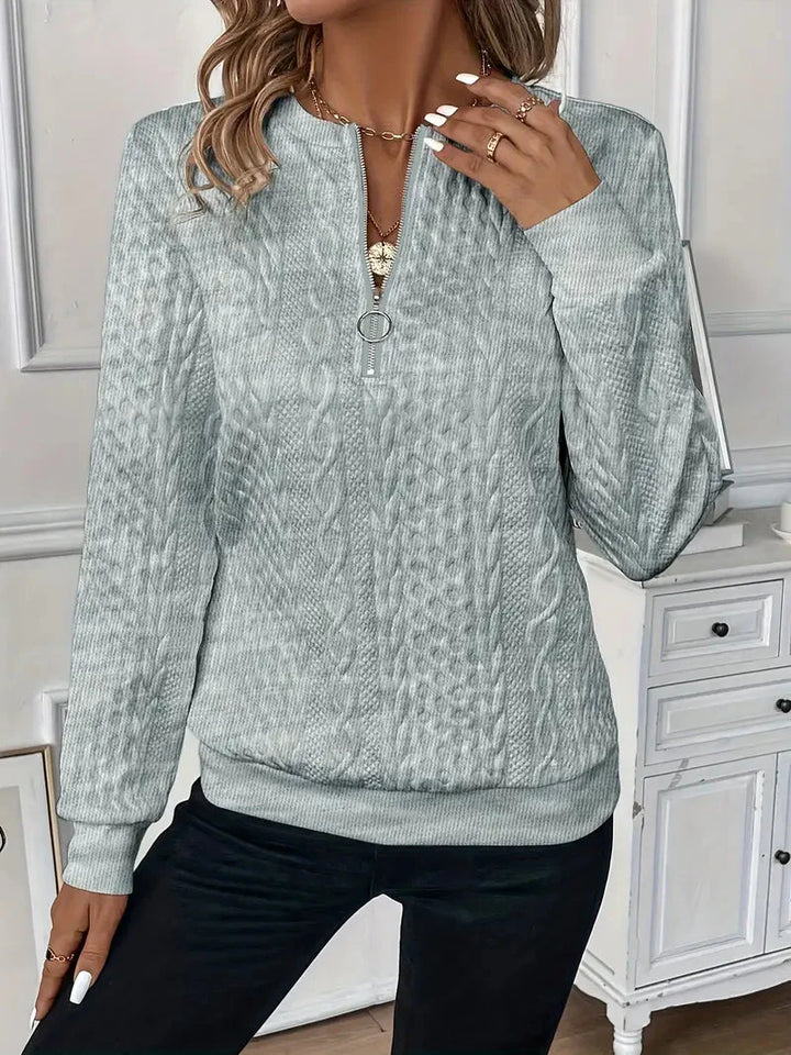 Levoire | Fermeture Éclair Semi-Ouverte Coupe Régulière Sweat À Col Rond Avec Fermeture Éclair Semi-Ouverte Vêtements Pour Femmes