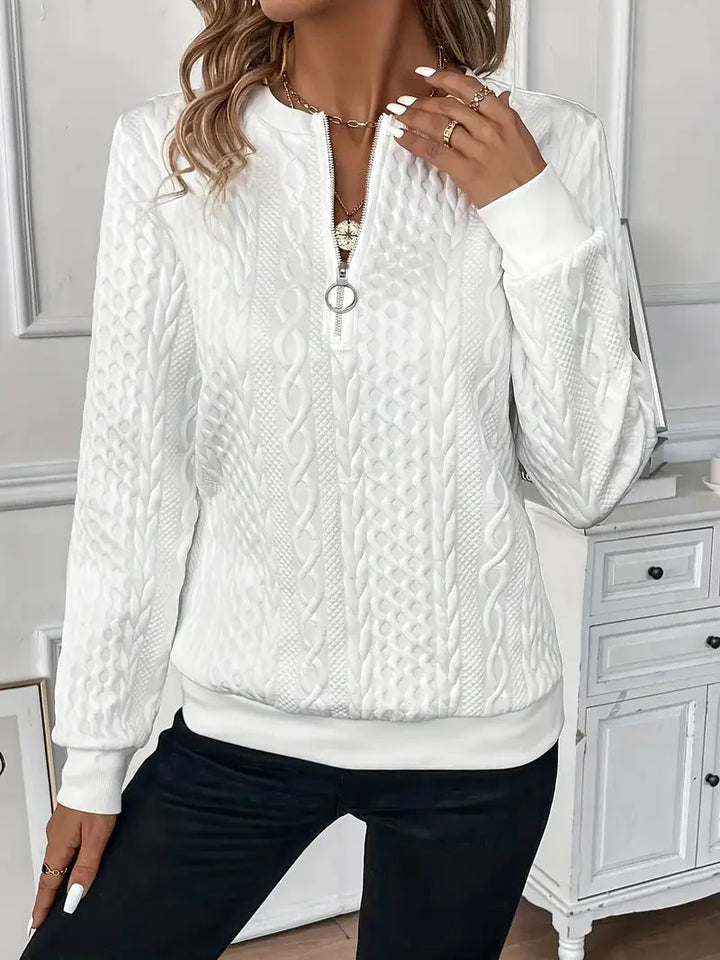 Levoire | Fermeture Éclair Semi-Ouverte Coupe Régulière Sweat À Col Rond Avec Fermeture Éclair Semi-Ouverte Vêtements Pour Femmes