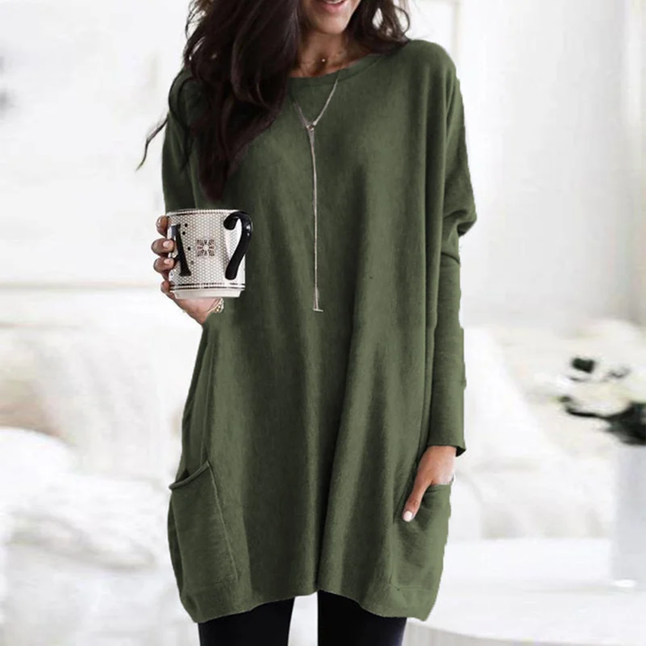 Levoire | Tops À Manches Longues Coupe Ample Pull Long Vêtements Pour Femmes Vert olive
