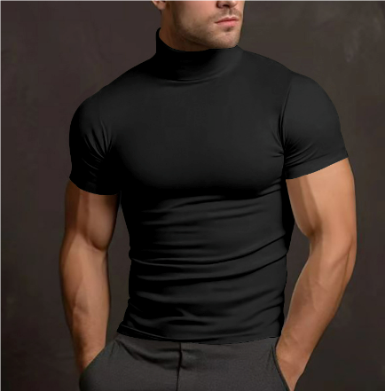 Levoire | T-Shirt Homme Slim Fit Pull T-Shirt Avec Col Haut
