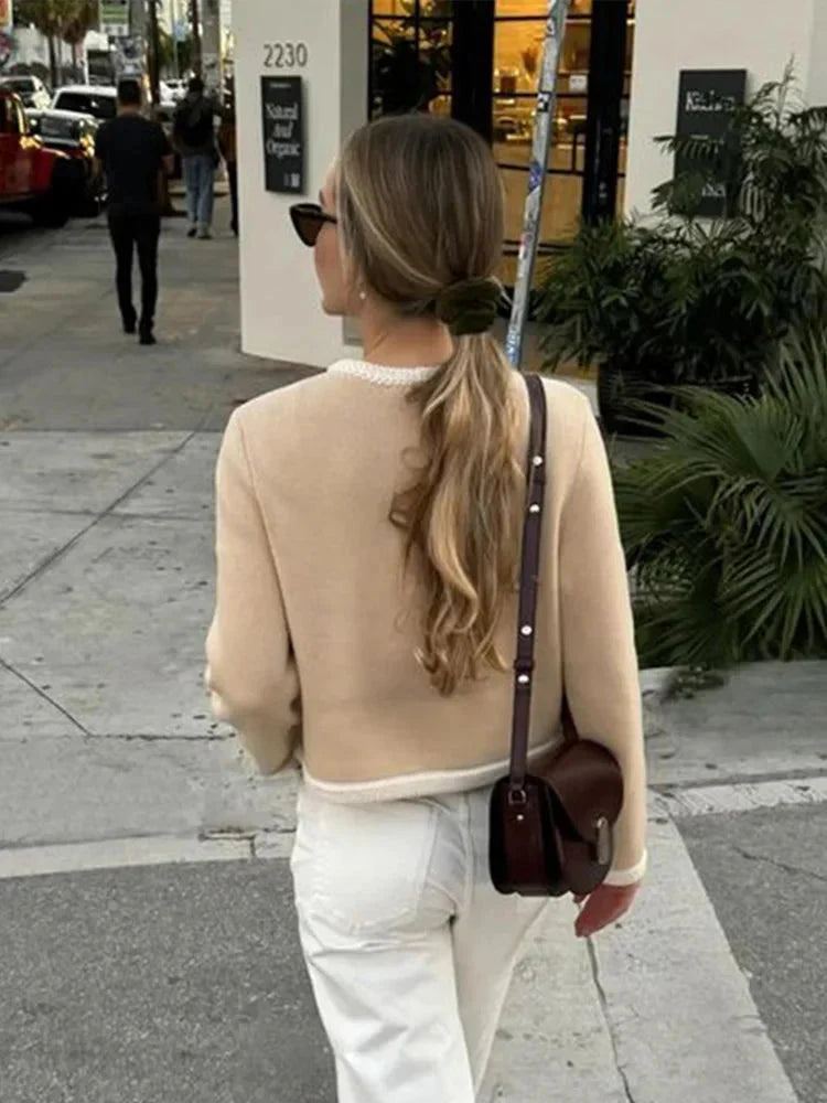 Levoire | Simple Carre Beige Blazer Vestes Femme