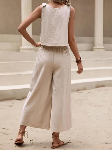 Levoire | Ensemble, Ajusté, Coupe Ample, Pantalon À Jambes Larges, Vêtements D'Été
