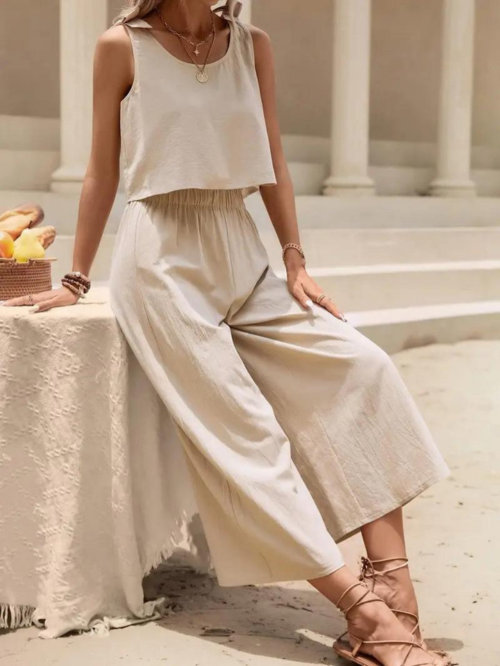 Levoire | Ensemble, Ajusté, Coupe Ample, Pantalon À Jambes Larges, Vêtements D'Été